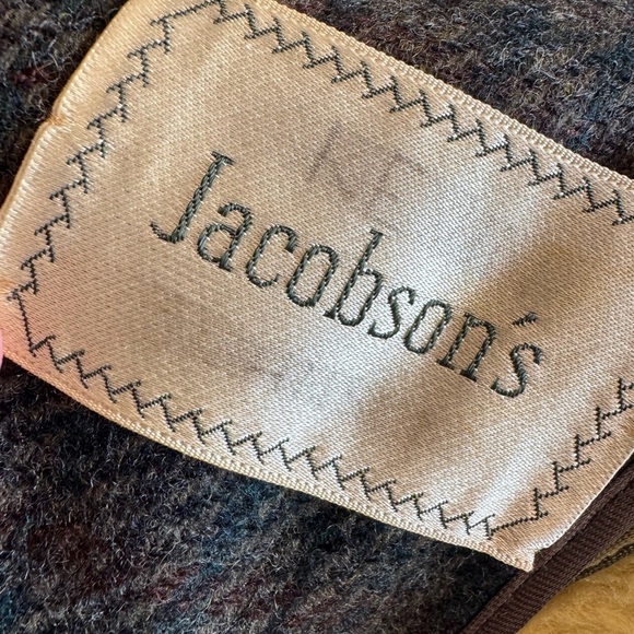 Vintage Jacobson's Wool Plaid Pea Coat Removable Liner Button Front / 4T - Picture 13 of 16